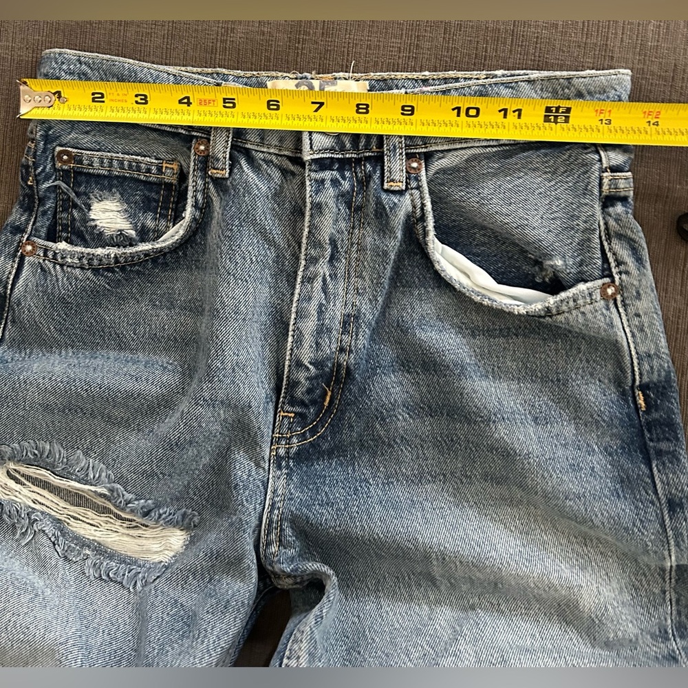 FREE PEOPLE Yosemite B High Rise Distressed Ripped Jeans 25 NWOT - Picture 10 of 11